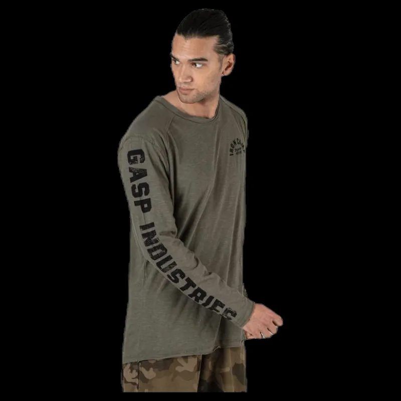 Hot GASP Throwback LS Tee Green Grön