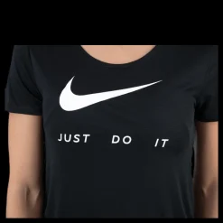 Nike Top SS Swoosh Run White/Black Svart