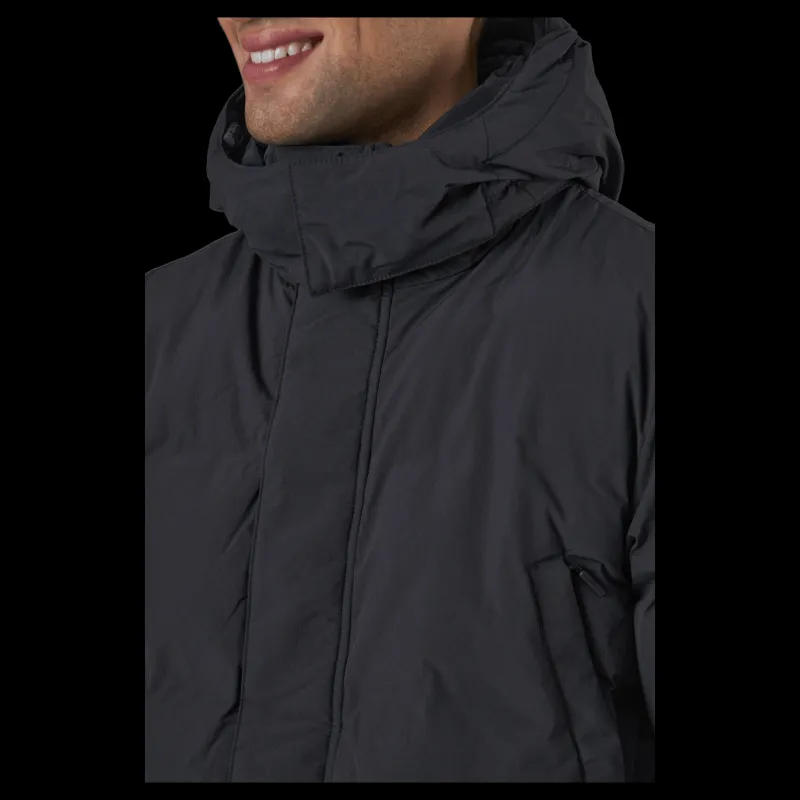 Discount Superdry Train Heavyweight Puffer Dark Charcoal Svart