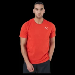 Puma Train Logo Ss Tee Cherry Tomato Röd Clearance