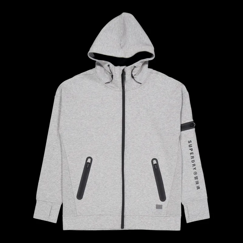 Online Superdry Training Gymtech Ziphood Grey Marl Grå