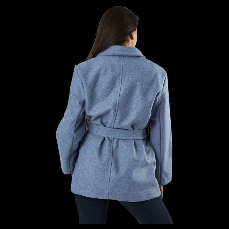 Only Trillion Belt Coatigan Pnt Blue Clearance