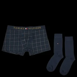 Sale Tommy Hilfiger Trunk & Sock Set Window Check/des Sky Mönstrad