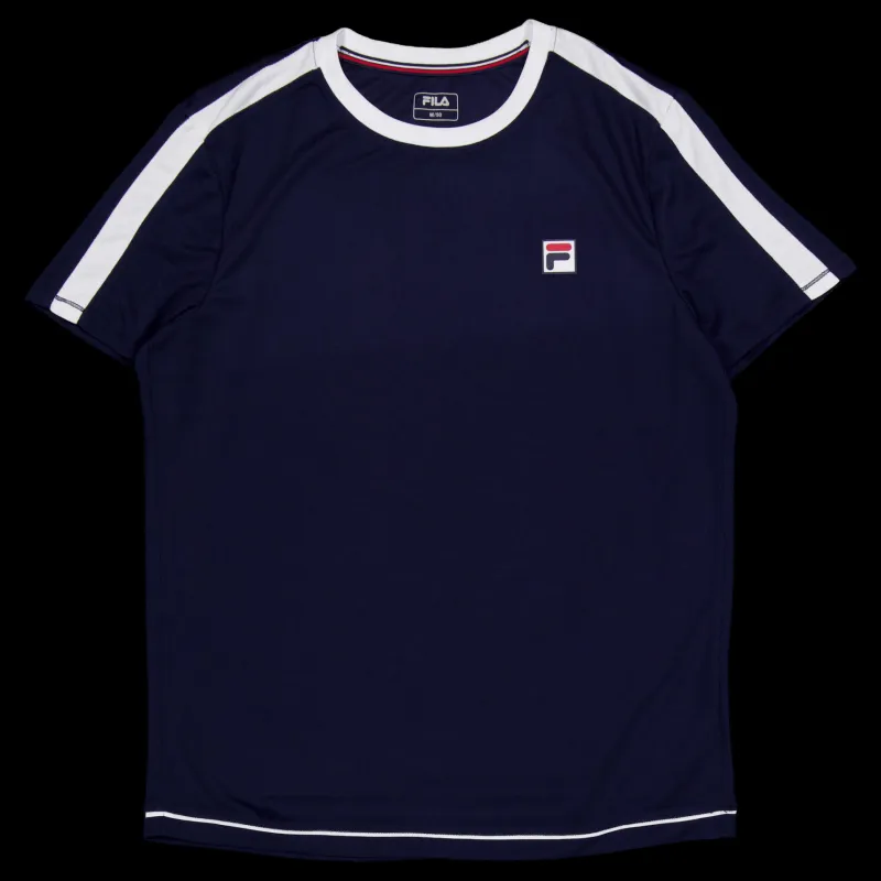 Sale Fila T-shirt Elias Navy/white Blå och Vit