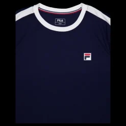 Sale Fila T-shirt Elias Navy/white Blå och Vit