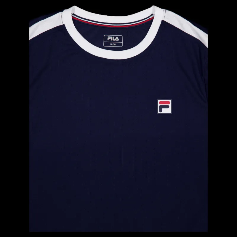 Sale Fila T-shirt Elias Navy/white Blå och Vit