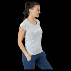 Best Babolat T-shirt Exercise Women Grey Grå