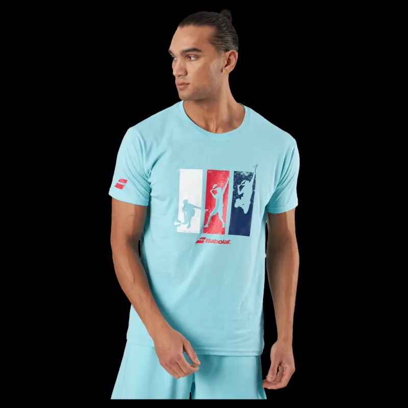 Sale Babolat T-shirt Padel Cotton Turquoise Blå