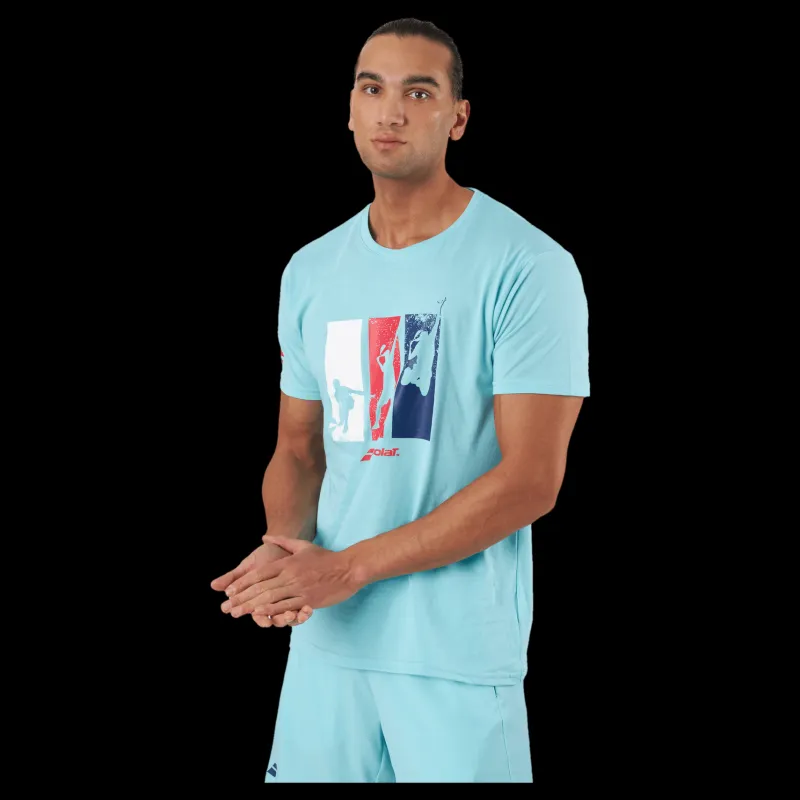 Sale Babolat T-shirt Padel Cotton Turquoise Blå