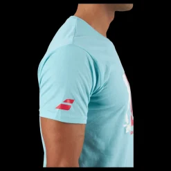 Sale Babolat T-shirt Padel Cotton Turquoise Blå