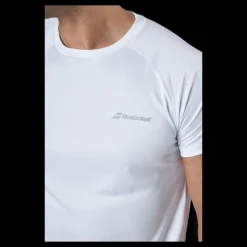Babolat T-shirt Play Crew Neck White Vit Online