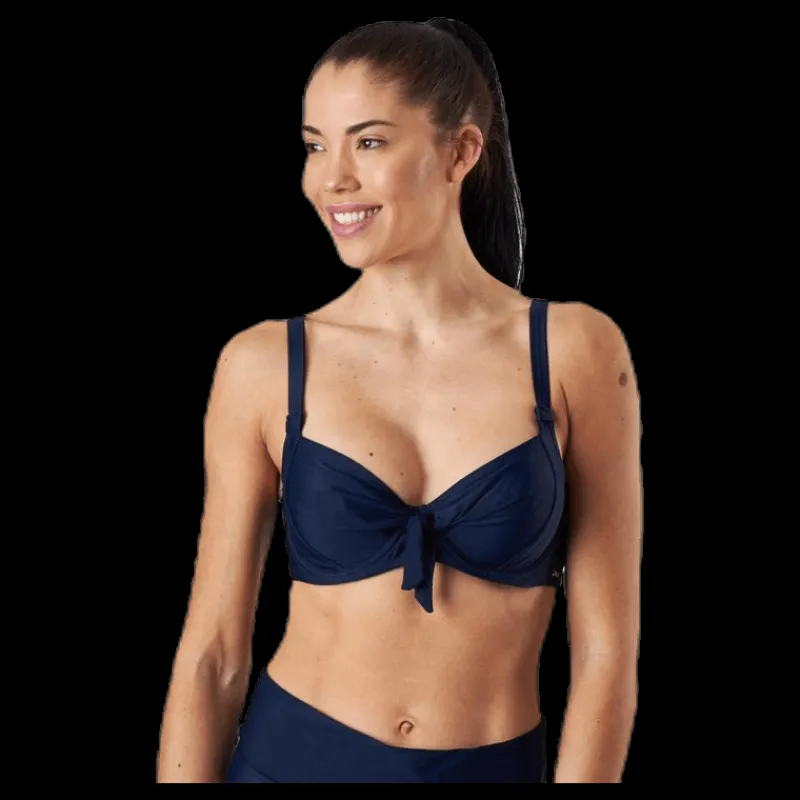 Online Abecita Twisted Solid Unique Wire Bra Blue Blå
