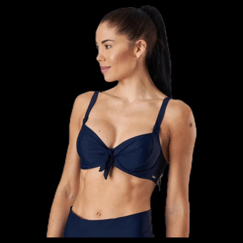 Online Abecita Twisted Solid Unique Wire Bra Blue Blå