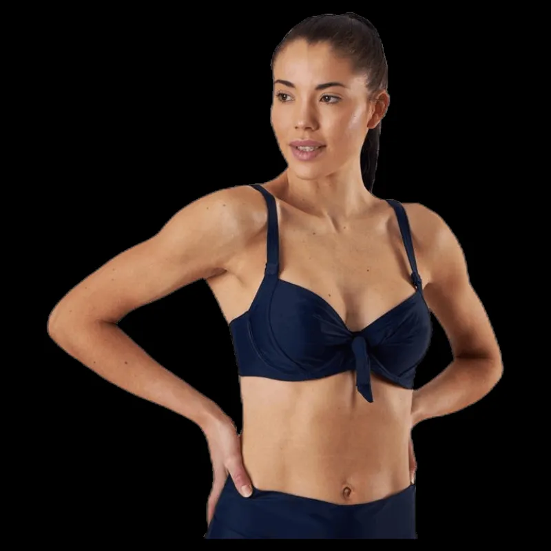 Online Abecita Twisted Solid Unique Wire Bra Blue Blå