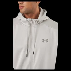 New Under Armour Ua Armour Fleece Fz Hoodie Ghost Gray Grå