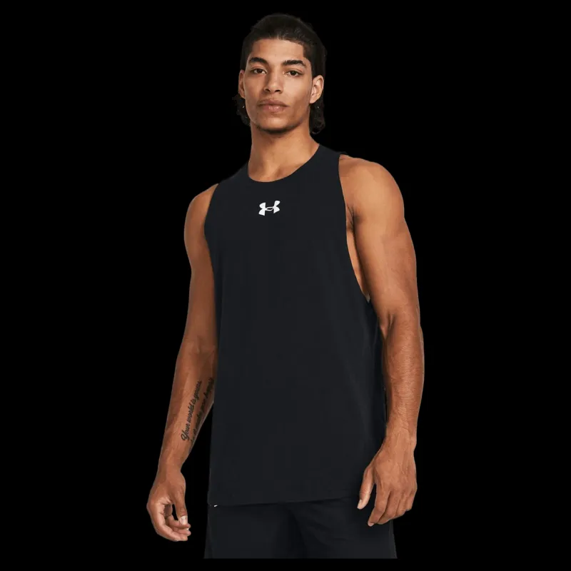 Under Armour Ua Baseline Cotton Tank Black Svart Best