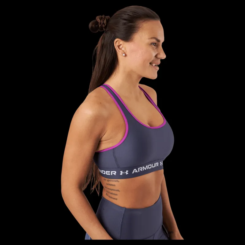 Under Armour Ua Crossback Mid Bra Tempered Steel Grå New