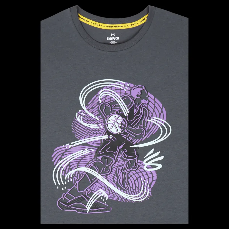 Online Under Armour UA CURRY ANIMATED SKETCH SS Grå