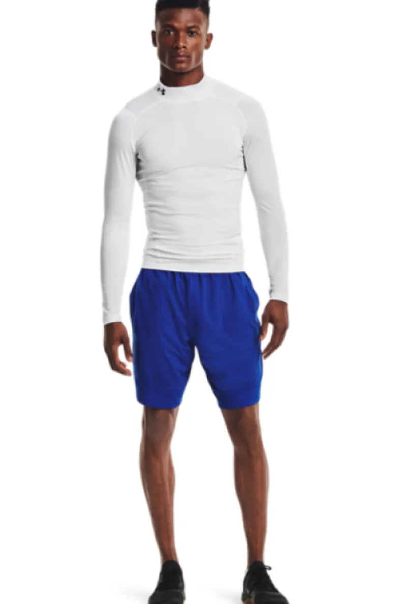 New Under Armour Ua Hg Armour Comp Mock Ls White Vit