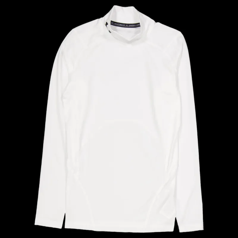 New Under Armour Ua Hg Armour Comp Mock Ls White Vit
