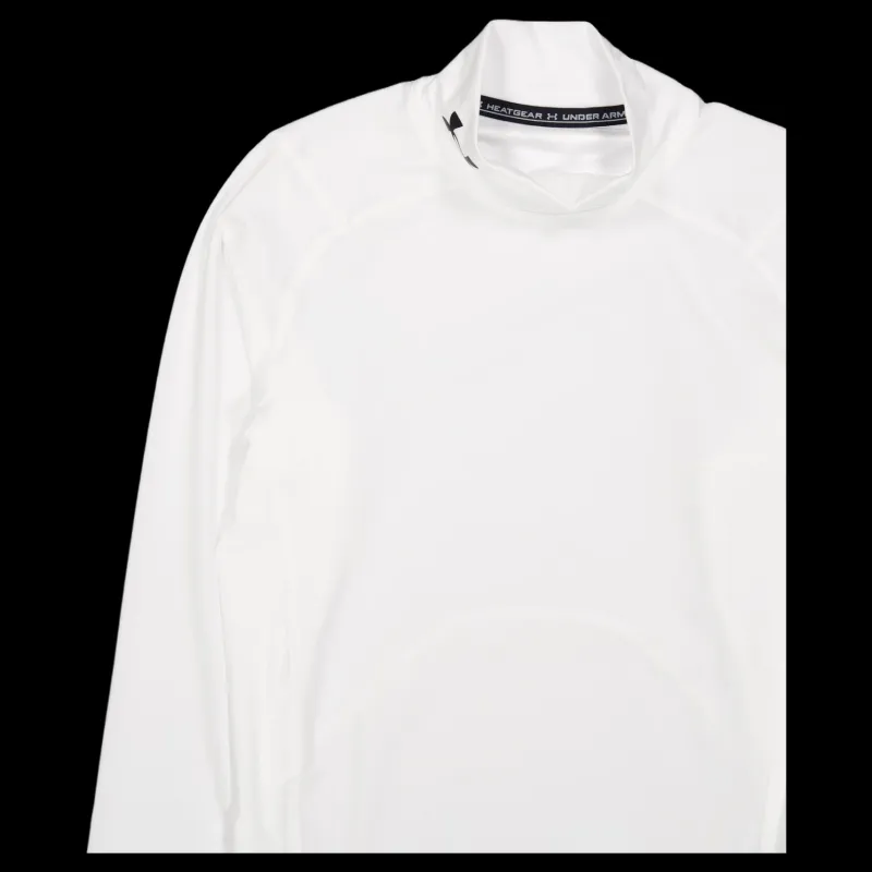 New Under Armour Ua Hg Armour Comp Mock Ls White Vit