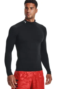 Under Armour Ua Hg Armour Comp Mock Ls Black Svart Sale