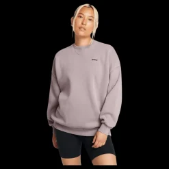 Under Armour Ua Icon Hwt Flc Os Crew Tetra Gray Lila Hot
