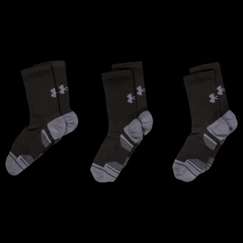 Under Armour Ua Performance Cotton 3p Mid Black Svart