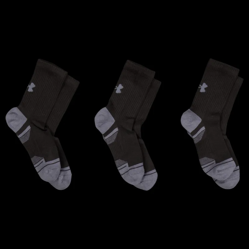 Under Armour Ua Performance Cotton 3p Mid Black Svart