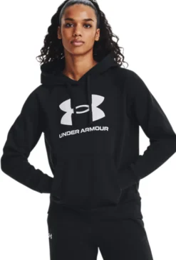 Under Armour Ua Rival Fleece Big Logo Hdy Black Svart Outlet