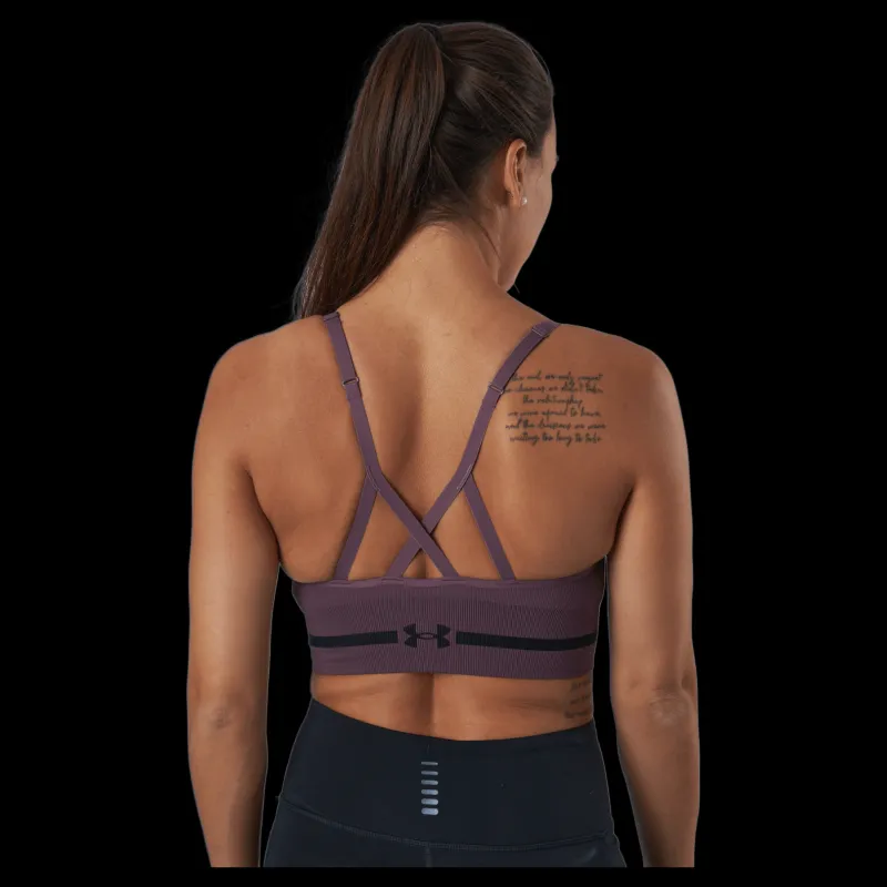 Under Armour Ua Seamless Low Long Bra Ash Plum Svart
