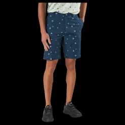 Best adidas Ultimate365 Allover Print 9-Inch Golf Shorts Crew Navy / Grey One / Hemp Blå