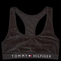 Online Tommy Hilfiger Unlined Bralette Velour Black Brun