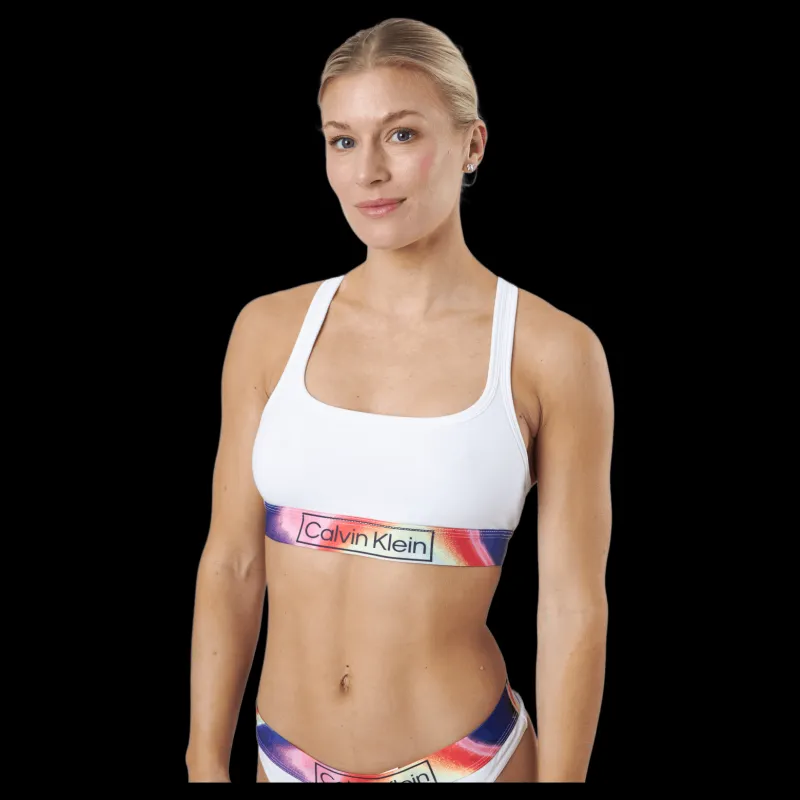 Clearance Calvin Klein Unlined Bralette White Vit