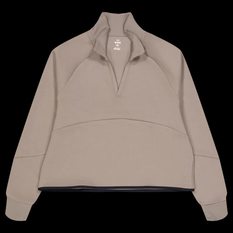 Discount Under Armour Unstoppable Flc Rugby Crop Brown Beige