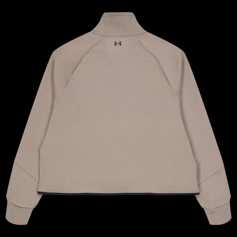 Discount Under Armour Unstoppable Flc Rugby Crop Brown Beige