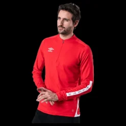 Best Umbro UX Elite Halfzip Top White/Red Vit och Röd