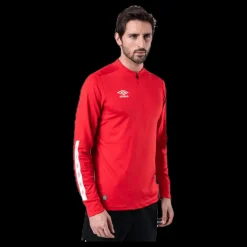 Best Umbro UX Elite Halfzip Top White/Red Vit och Röd