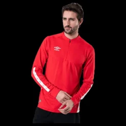 Best Umbro UX Elite Halfzip Top White/Red Vit och Röd