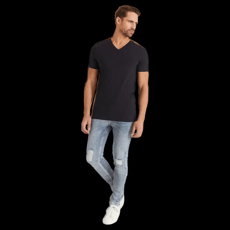 Outlet Bread & Boxers V Neck Blå