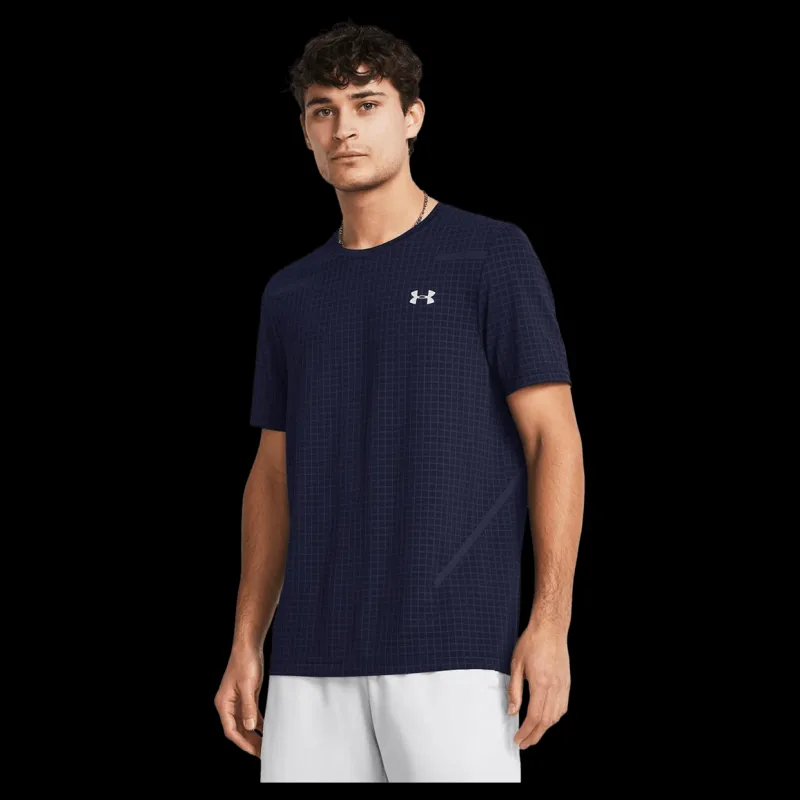 Under Armour Vanish Seamless Grid Ss Midnight Navy Blå Sale