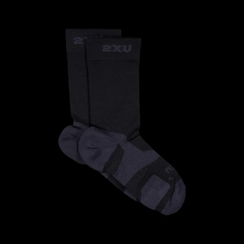 2XU Vectr Light Cushion Crew Sock Black/titanium Svart Sale