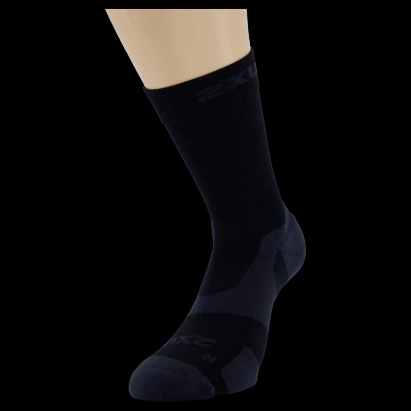 2XU Vectr Light Cushion Crew Sock Black/titanium Svart Sale