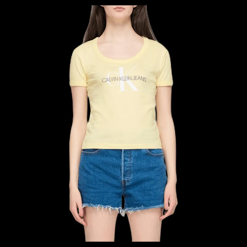 Calvin Klein Vegetable Dye Monogram Baby Te Yellow Gul Sale