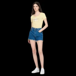 Calvin Klein Vegetable Dye Monogram Baby Te Yellow Gul Sale