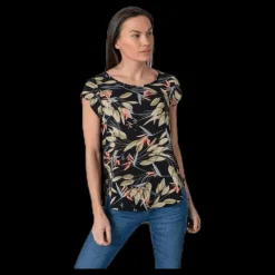 Best Only Vic Ss Aop Top Wvn Black Svart