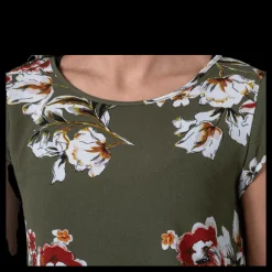 Only Vic Ss Aop Top Wvn Black Svart