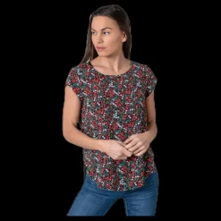Only Vic Ss Aop Top Wvn Black Svart Online