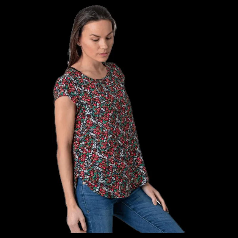 Only Vic Ss Aop Top Wvn Black Svart Online