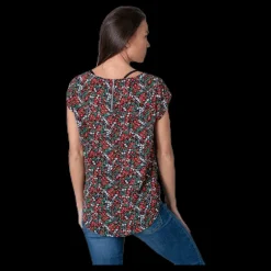 Only Vic Ss Aop Top Wvn Black Svart Online